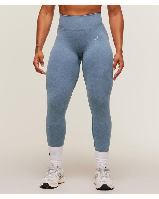 GYMSHARK Blue Lift Seamless Leggings