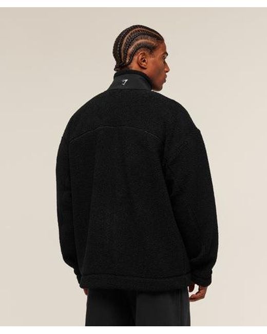 GYMSHARK Black Borg Zip Through Jacket for men