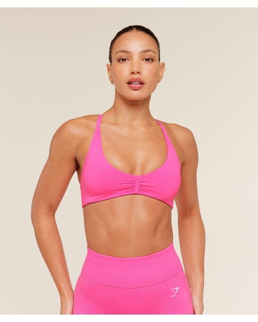 GYMSHARK Pink Interval Seamless Light Support Sports Bra