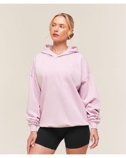 GYMSHARK Pink Training Oversized Fleece Hoodie