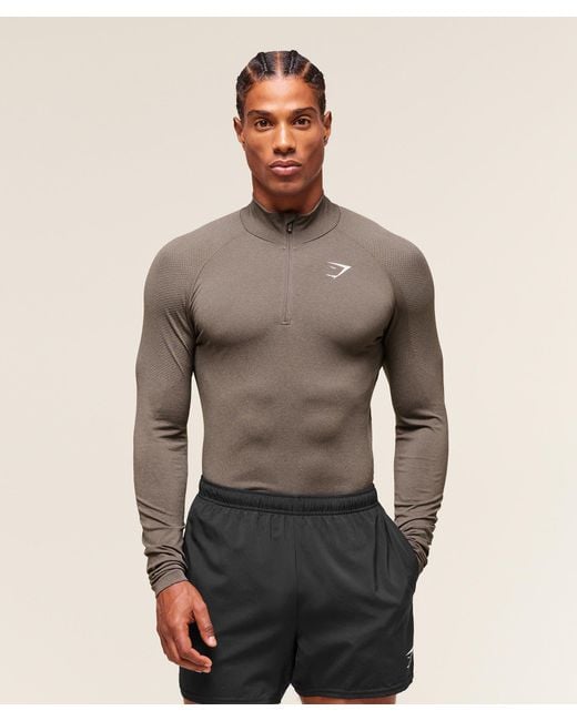 GYMSHARK Gray Vital 1/4 Zip for men