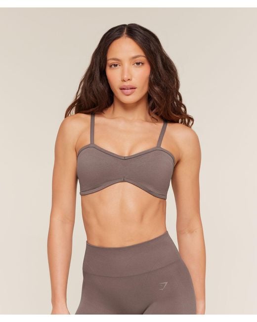 GYMSHARK Red Poise Light Support Seamless Sports Bra
