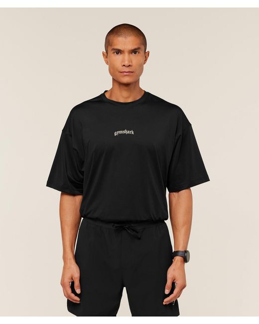 GYMSHARK Men's Black Tactical Oversized T-Shirt