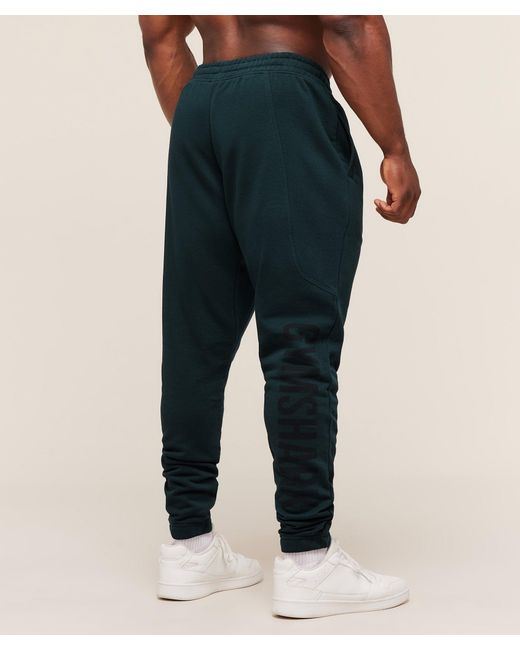 GYMSHARK Blue Power Wordmark Joggers for men