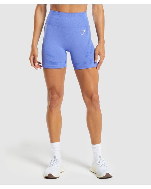 GYMSHARK Blue Vital Seamless Shorts