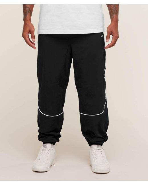 GYMSHARK Black Retro Shell Track Pants for men