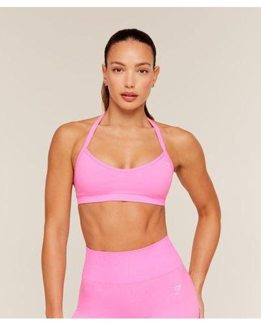 GYMSHARK Pink Adapt Fleck Sports Bra