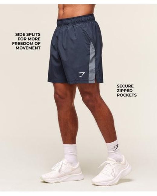 GYMSHARK Blue Sport 7" Shorts for men