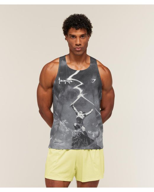 GYMSHARK Black X Frazetta X Run Club Vest for men
