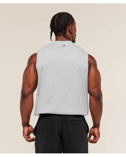GYMSHARK Gray Fade Graphic Tank for men