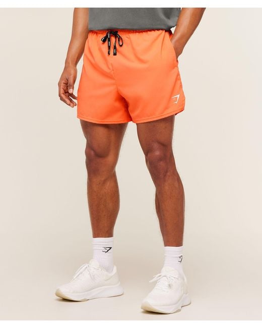 GYMSHARK Orange Train 5" Shorts for men