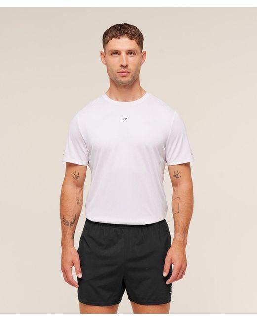 GYMSHARK White Running T-Shirt for men