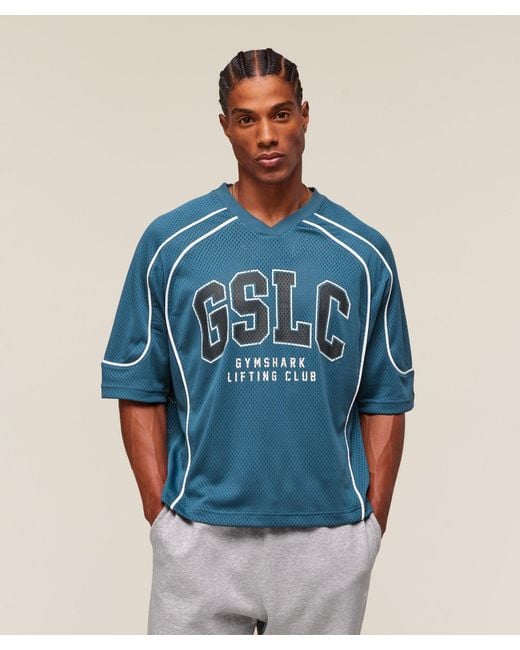 GYMSHARK Blue Gslc Sports Jersey for men