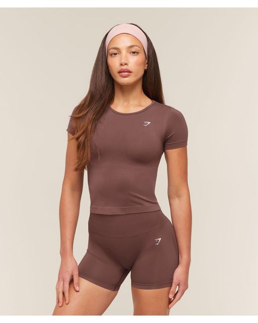 GYMSHARK Purple Everyday Seamless Short Sleeve Top