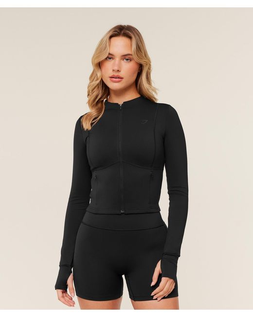 GYMSHARK Black Flow Zip Up Jacket