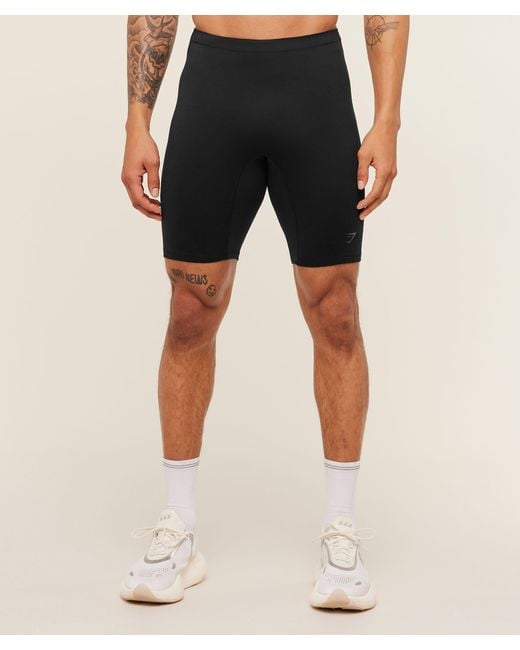GYMSHARK Blue Running Elite Race Half Tight for men