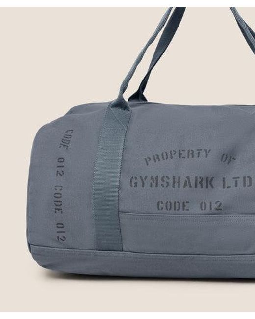 GYMSHARK Blue Graphic Duffle Bag