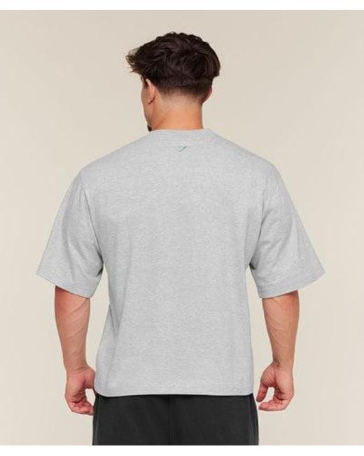 GYMSHARK Gray Training Graphic T-Shirt for men