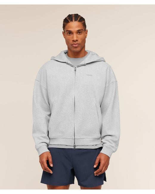 GYMSHARK Gray Evolve Lightweight Zip Through Hoodie for men