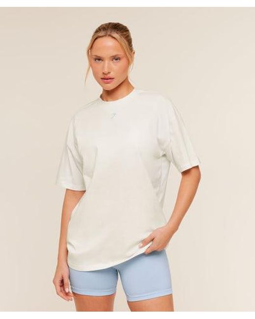 GYMSHARK White Lifestyle Club Graphic Short Sleeve T-Shirt