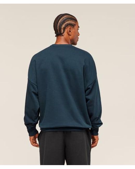 GYMSHARK Blue Oversized Crest Crew for men