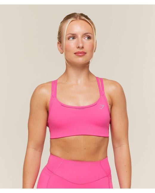 GYMSHARK Pink Hybrid Sports Bra