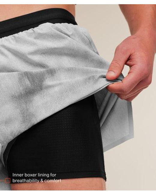 GYMSHARK White Hybrid 5" Performance Shorts for men