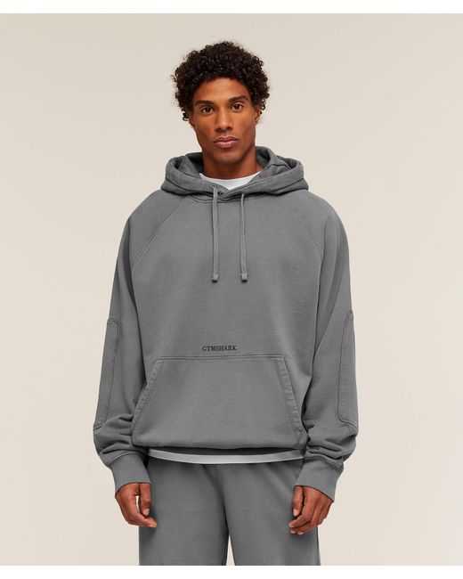 GYMSHARK Gray Premium Heavyweight Hoodie for men