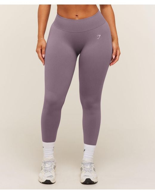 GYMSHARK Purple Lift Seamless 2.0 Mid-Rise Leggings