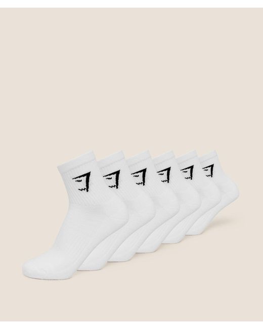 GYMSHARK Natural Midi Socks 6Pk