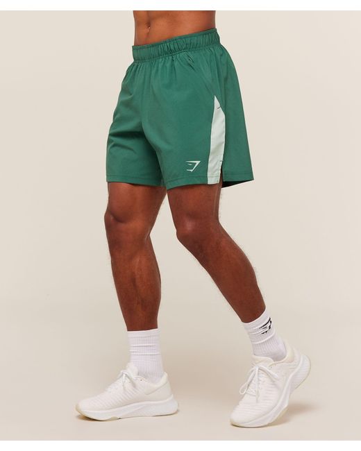 GYMSHARK Green Sport 7" Shorts for men