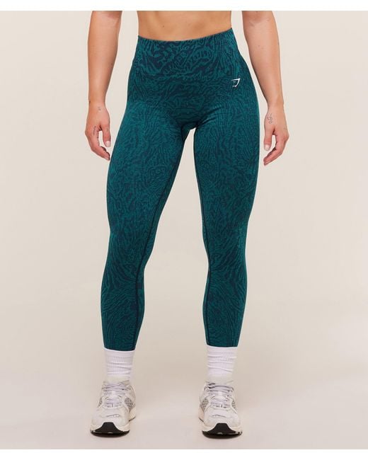 GYMSHARK Blue Adapt Animal Seamless Leggings