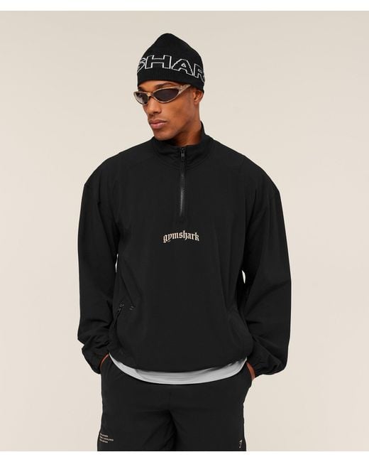 GYMSHARK Black Tactical Shell 1/4 Zip for men