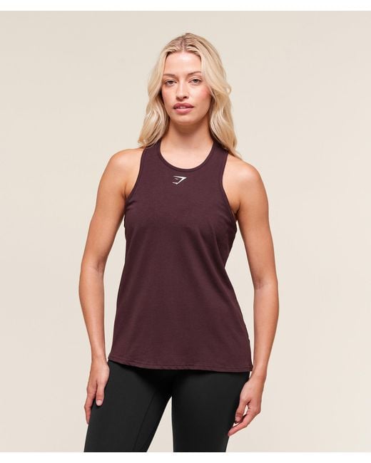 GYMSHARK Lifting Essential Cotton Tank in Purple Lyst UK