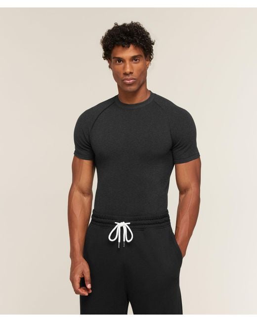 GYMSHARK Black Cotton Seamless T-Shirt for men
