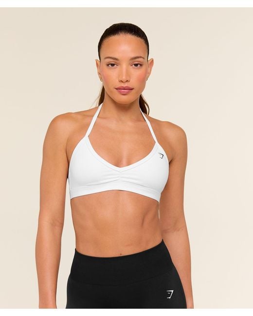 GYMSHARK Red Minimal Halterneck Sports Bra
