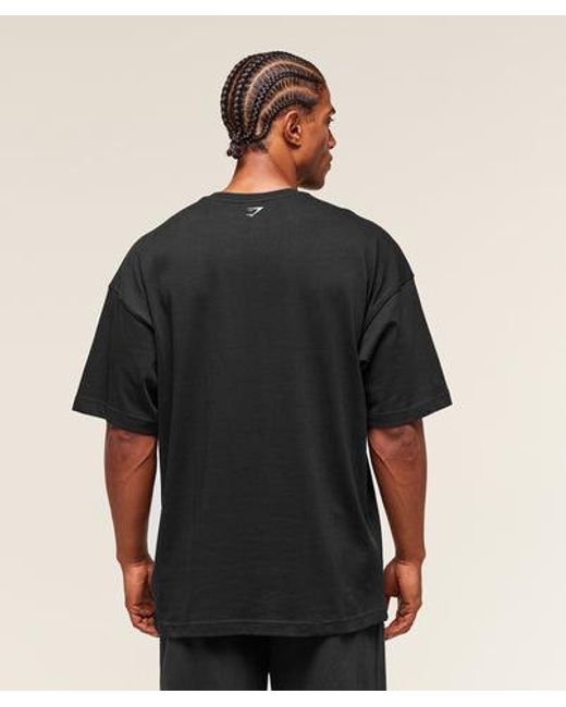 GYMSHARK Black Lion Graphic T-Shirt for men