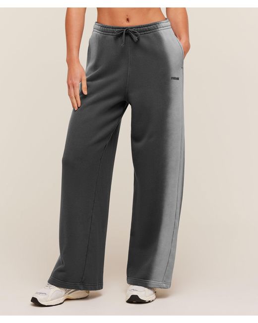 GYMSHARK Gray Pump Washed Straight Leg Joggers