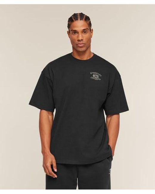 GYMSHARK Black Shield Graphic T-Shirt for men
