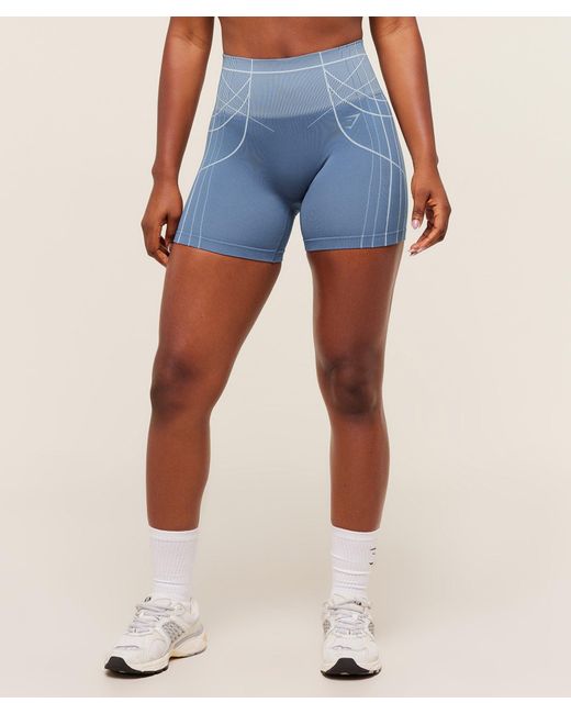GYMSHARK Blue Apex Seamless Shorts