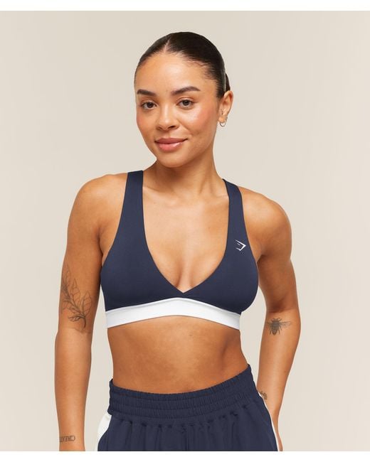 GYMSHARK Blue Everyday Seamless Contrast Bra
