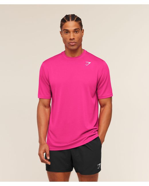 GYMSHARK Pink Arrival T-Shirt for men