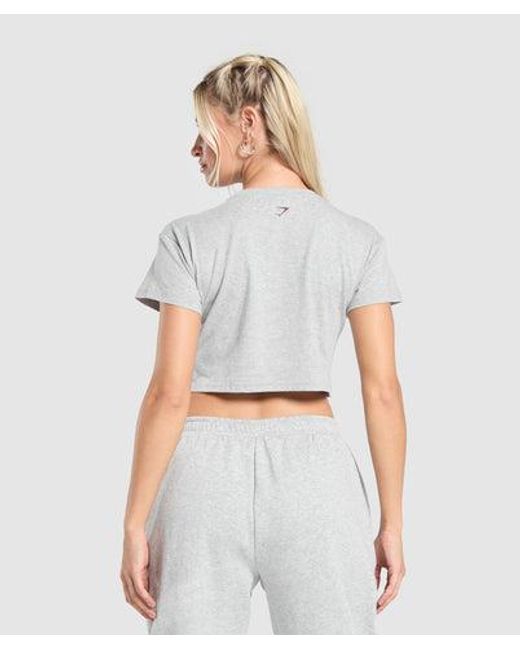 GYMSHARK White Collegiate Lifestyle Crop Top