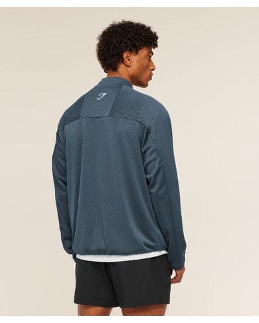 GYMSHARK Blue Train Zip Through Jacket for men