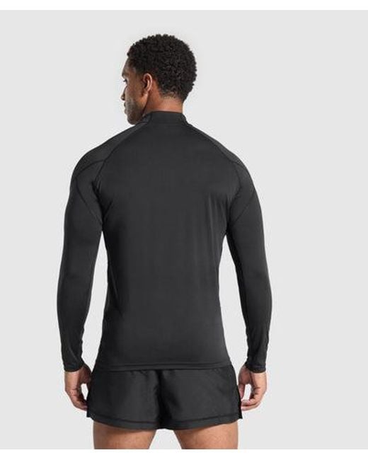 GYMSHARK Black Performance 1/4 Zip for men