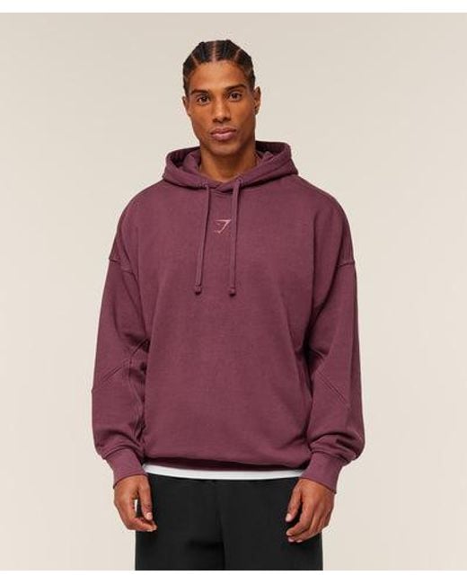 GYMSHARK Red Power Oversized Hoodie for men