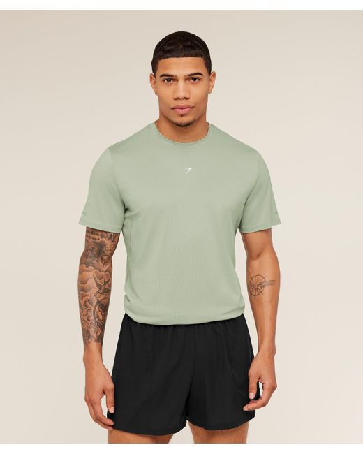 GYMSHARK Green Running T-Shirt for men