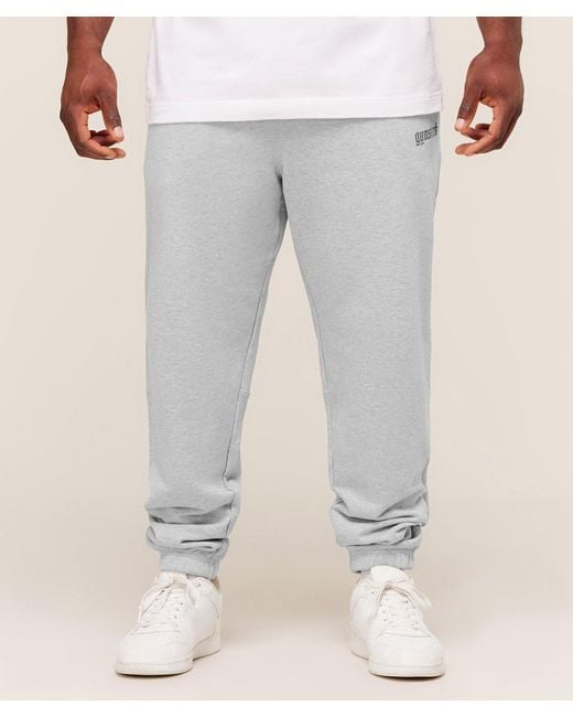 GYMSHARK Gray Olde English Joggers for men