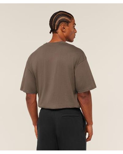 GYMSHARK Brown Crest Oversized T-Shirt for men