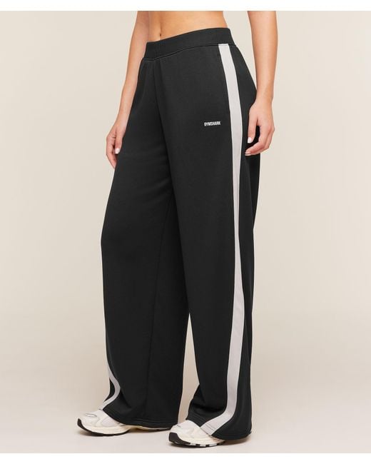 GYMSHARK Black Lightweight Tricot Wide Leg Pants